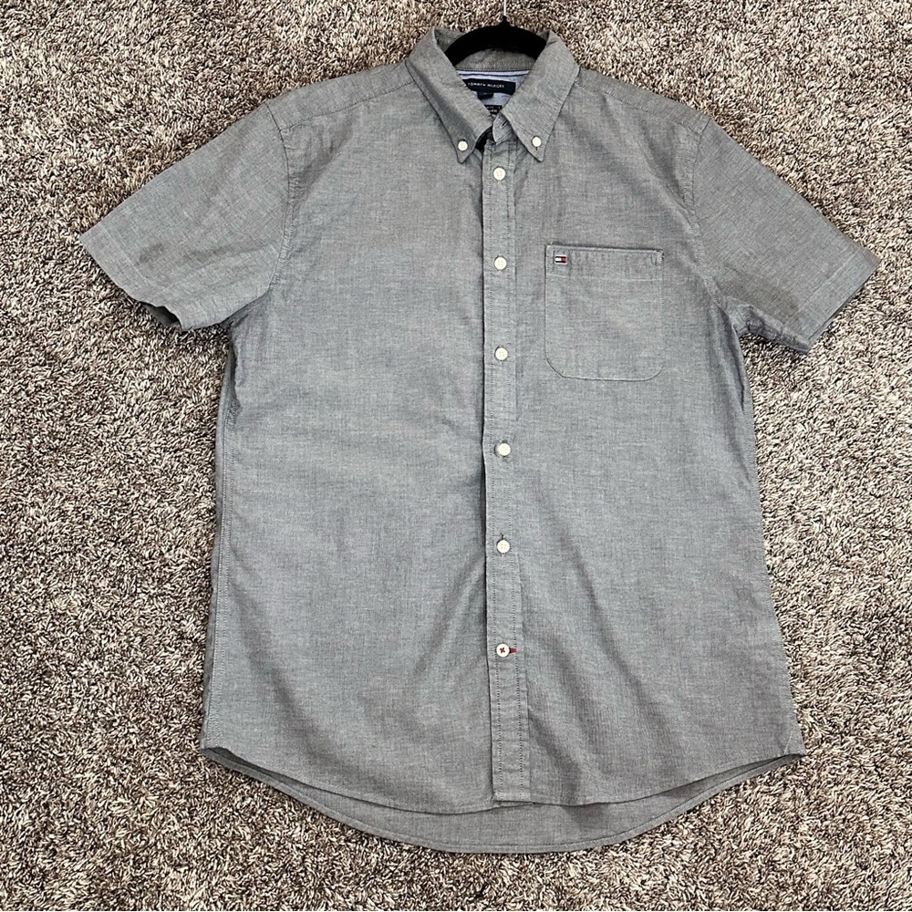 Regular Fit Strech Oxford Shirt gray size M